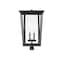 Z-Lite Seoul 4 Light Outdoor Post Mount Fixture, Black & Clear 571PHXXLR-BK - alternate 3